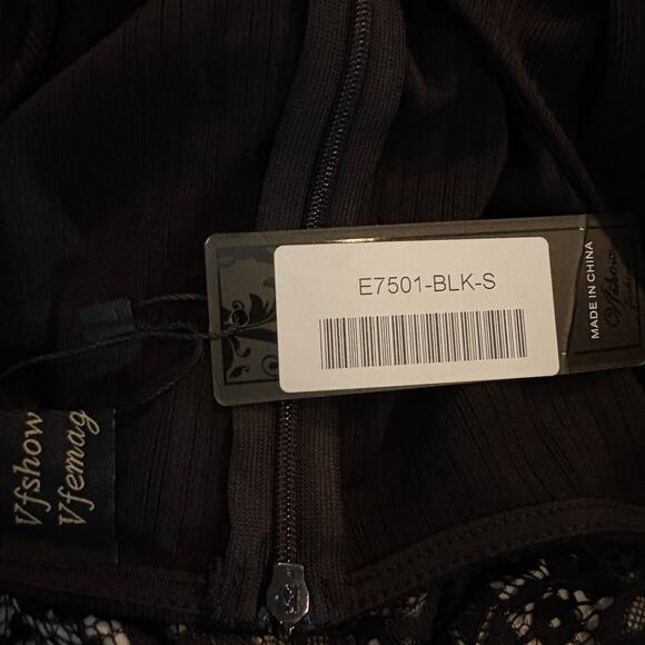 NEW! VFShow Lace Midi Dress Sleeveless Lace Midi Date Party Black Tie Waist - S - Picture 6 of 11